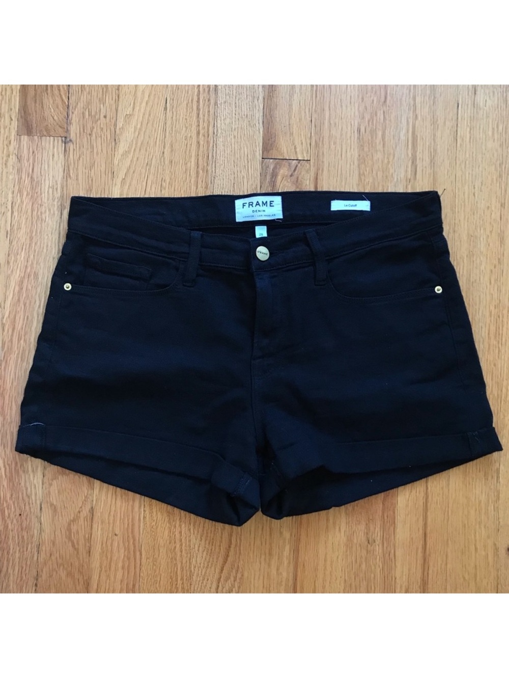 Frame Black Le Cutoff Shorts 28